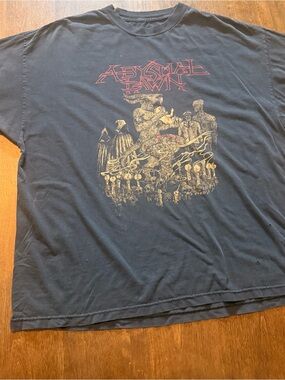 Abysmal Dawn Goat Bless You Distressed Death Metal Band Tee